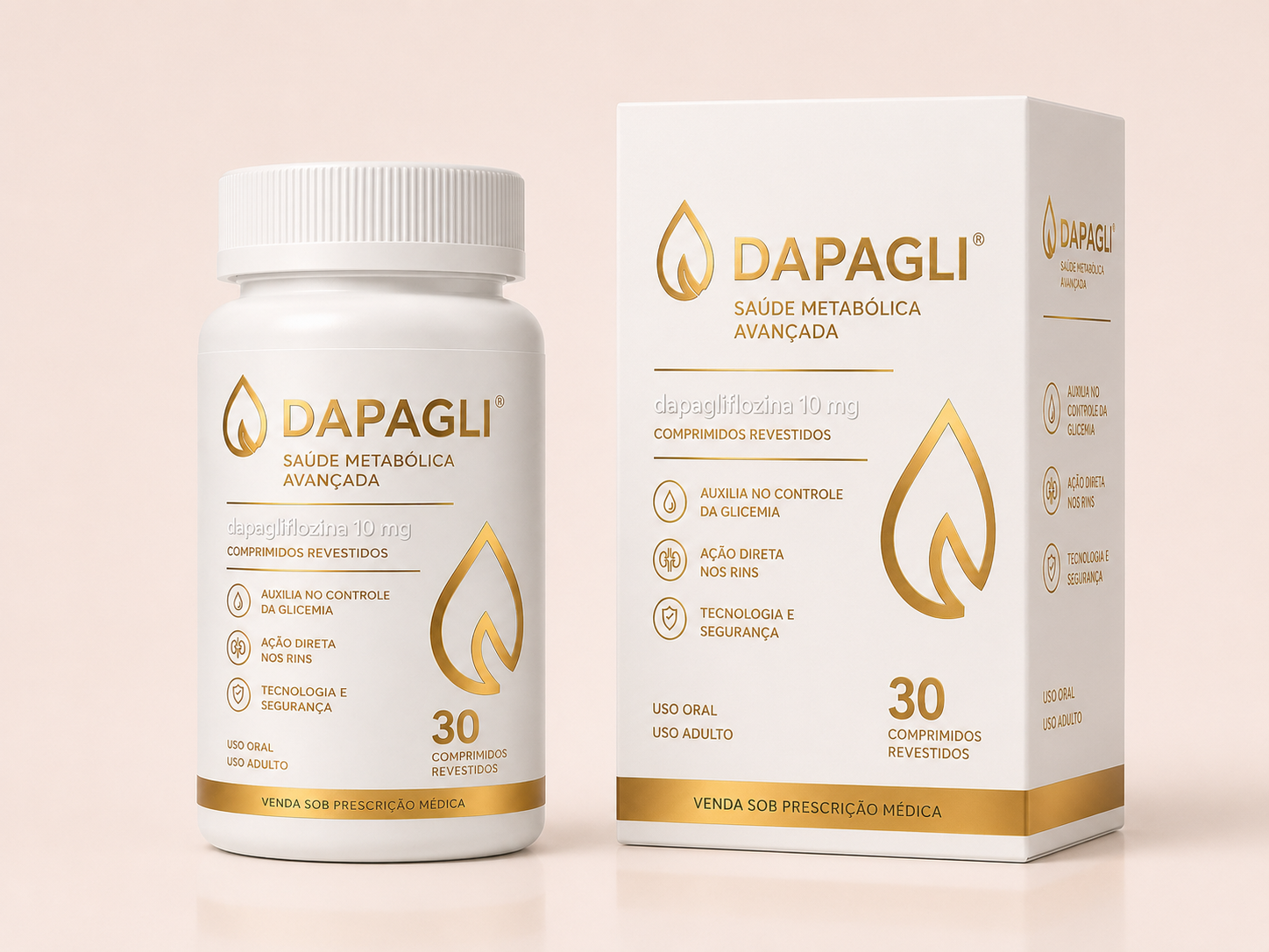 Frasco e embalagem DAPAGLI
